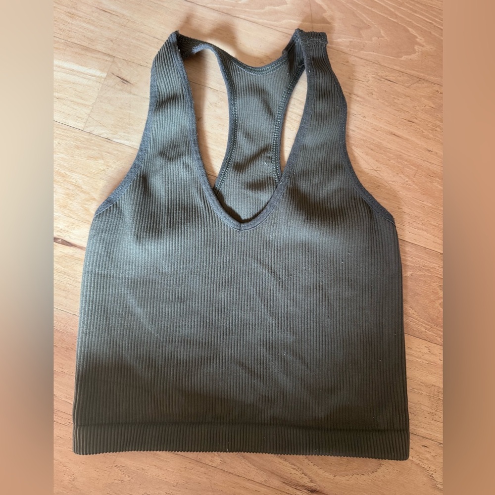 FP Movement by Free People Olive Sports Bra Ribbed